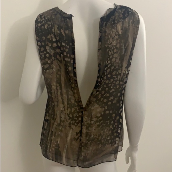 Elie TAhari Silk leopard print sleeveless Top - Picture 7 of 9